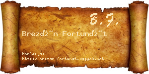 Brezán Fortunát névjegykártya